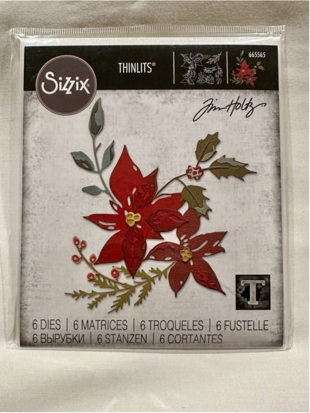 Retired Sizzix Tim Holtz Festive Bouquet 665252 (THSX-056) Thinlits Dies - Picture 1 of 2